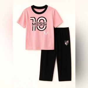 Messi Kids Pajama Set - Pink and Black